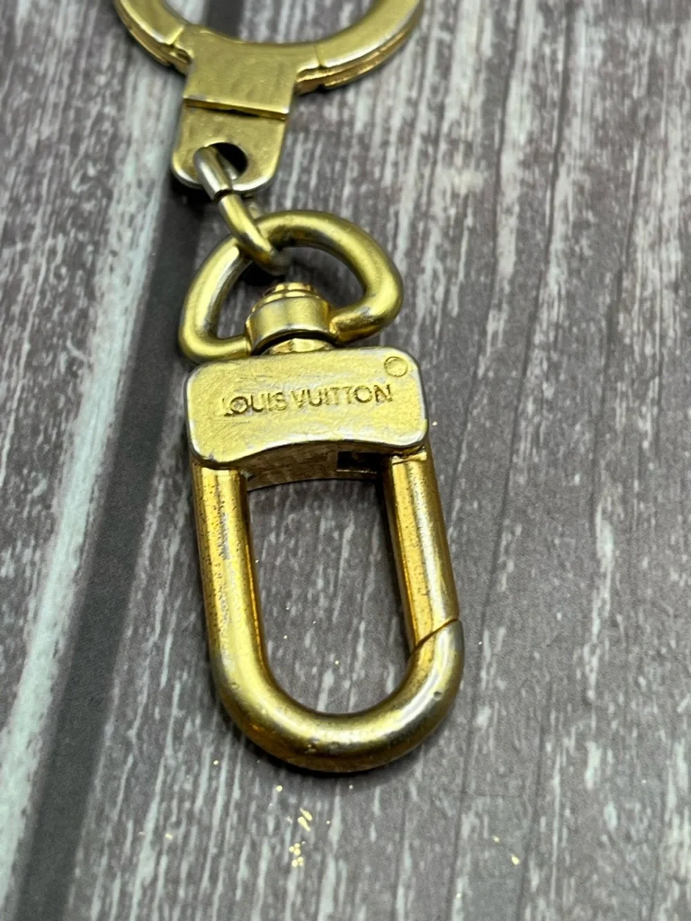 LOUIS VUITTON Anneau Cles Chain Strap Extender Charm Keyholder Key Ring Gold